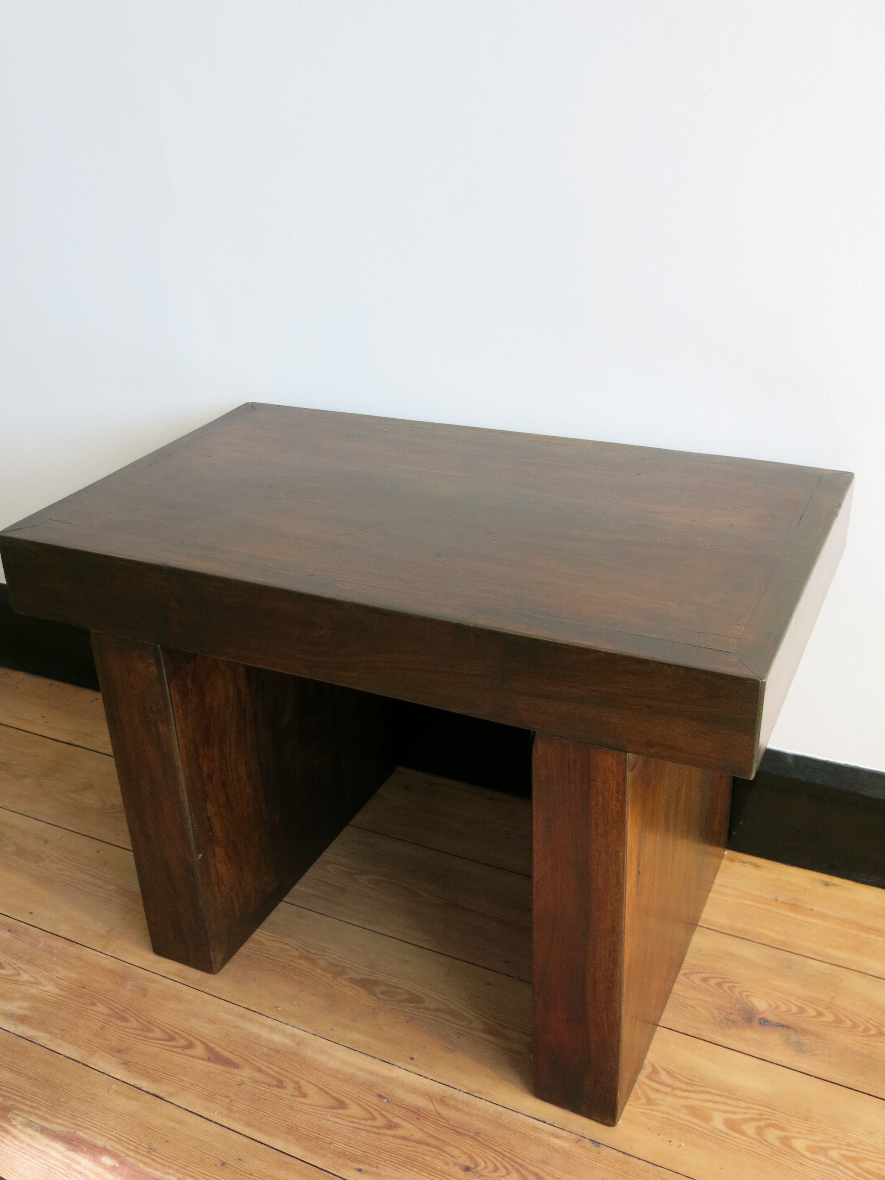 Solid bench made of tropical wood