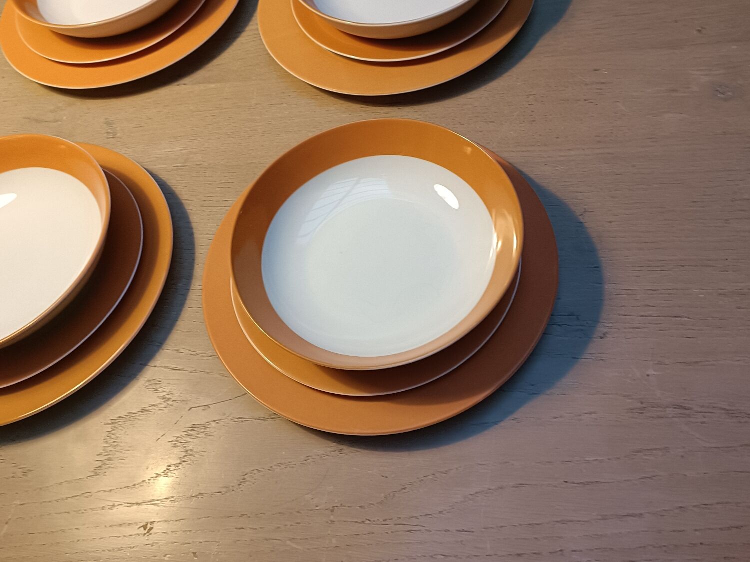 Orange Limoges porcelain plates