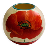 Vase boule en faïence de Lunéville - collection « Coquelicot »