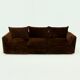 Rare 1970s brown velvet multifunctional modular sofa