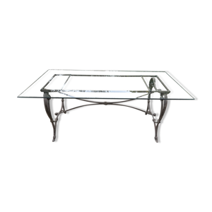 Table en verre et fer