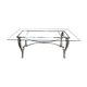 Table en verre et fer forgé, intérieur et extérieur