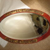 Art nouveau art deco oval mirror