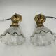 Paire de suspensions en verre holophane