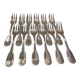 12 silver-plated metal cake forks by Christofle Vendôme 15.2