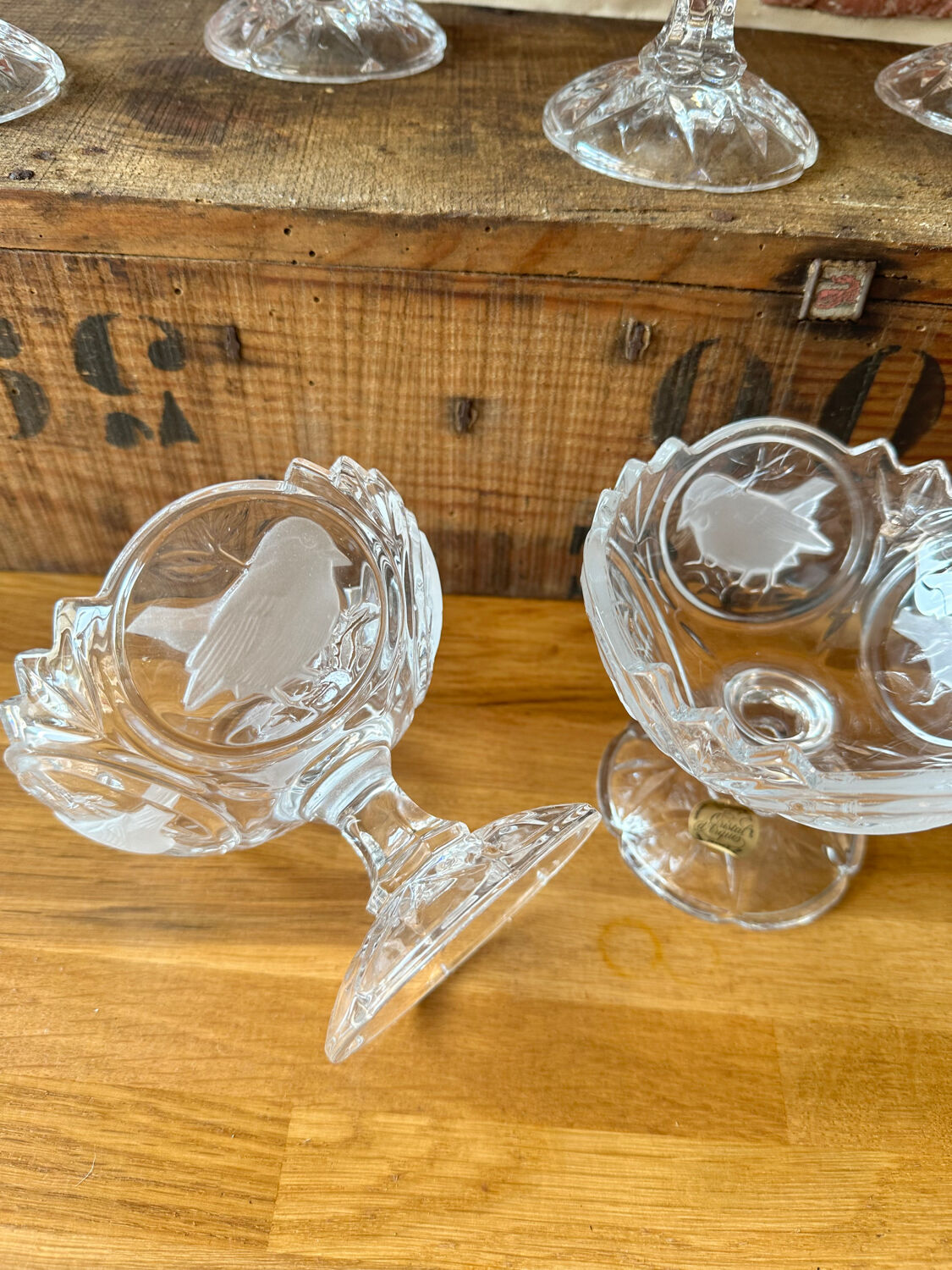 Vintage arque crystal dessert cups