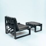 Chaises longues brutalistes avec repos-pieds de Sonja Wasseur, années 1970