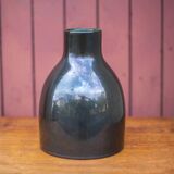 Green enameled ceramic vase, modernist vase, numbered vase, minimalist, collection, decoration