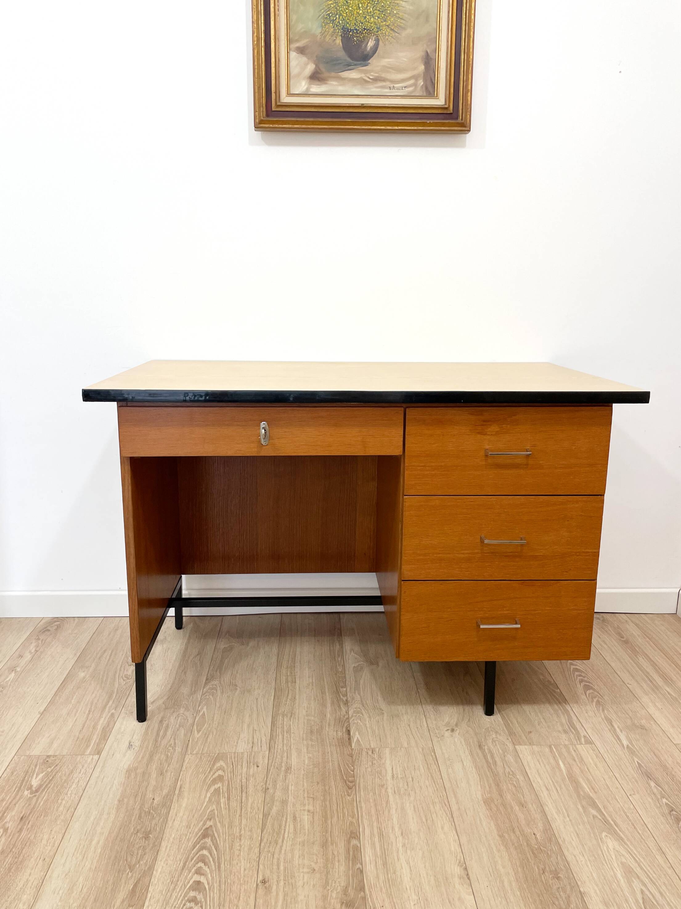 Bureau vintage bois & formica – années 60/70