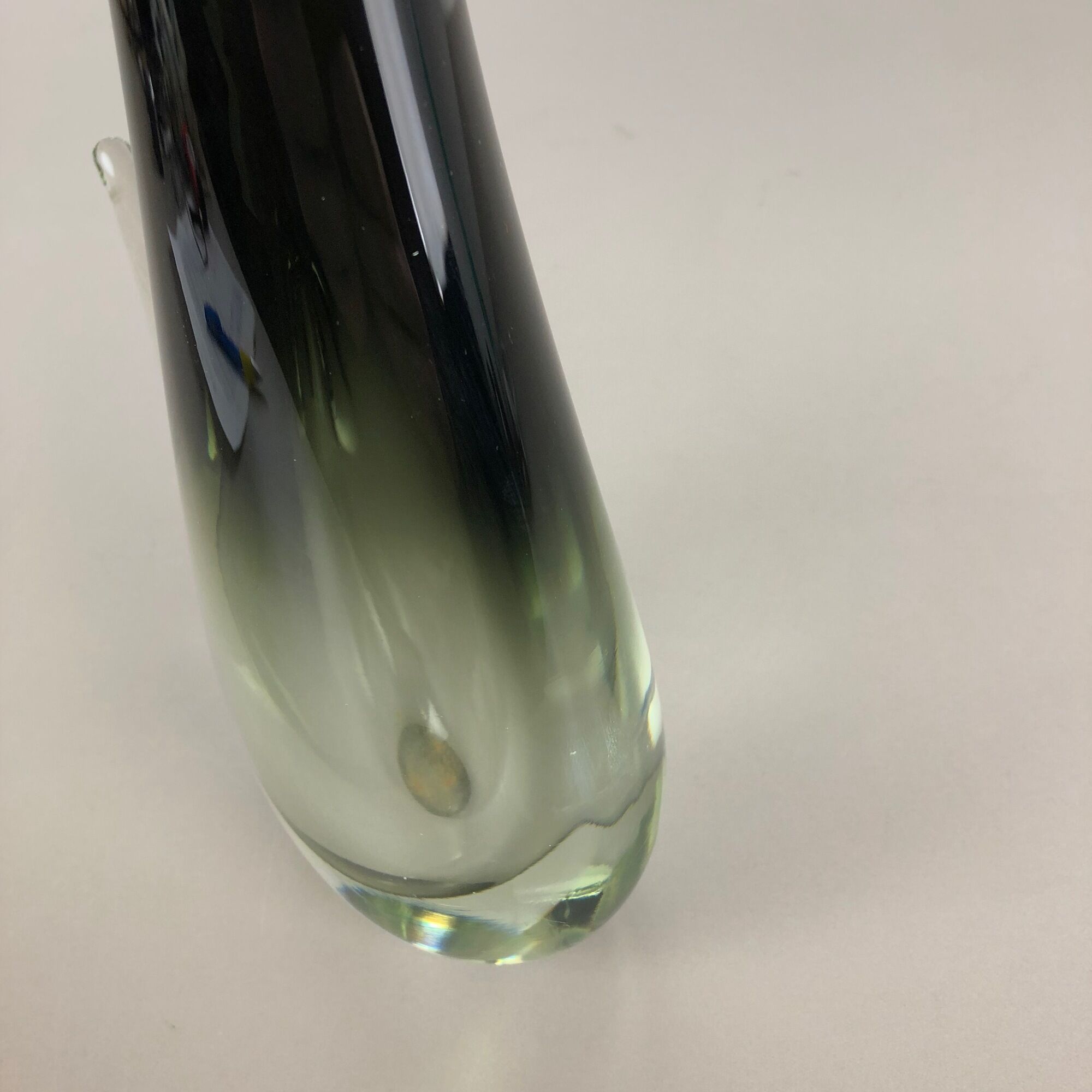 Multi-Color Heavy Large Murano Glass Sommerso Vase, Italy, 1970s