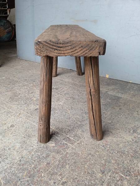 Bench 100 cm old solid wood with patina
