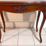 Console, table de jeux style Louis XV fin XIXème en acajou