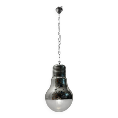 Suspension industrielle italienne chromée des années 1990