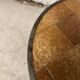 Vintage round ceramic and wrought iron coffee table