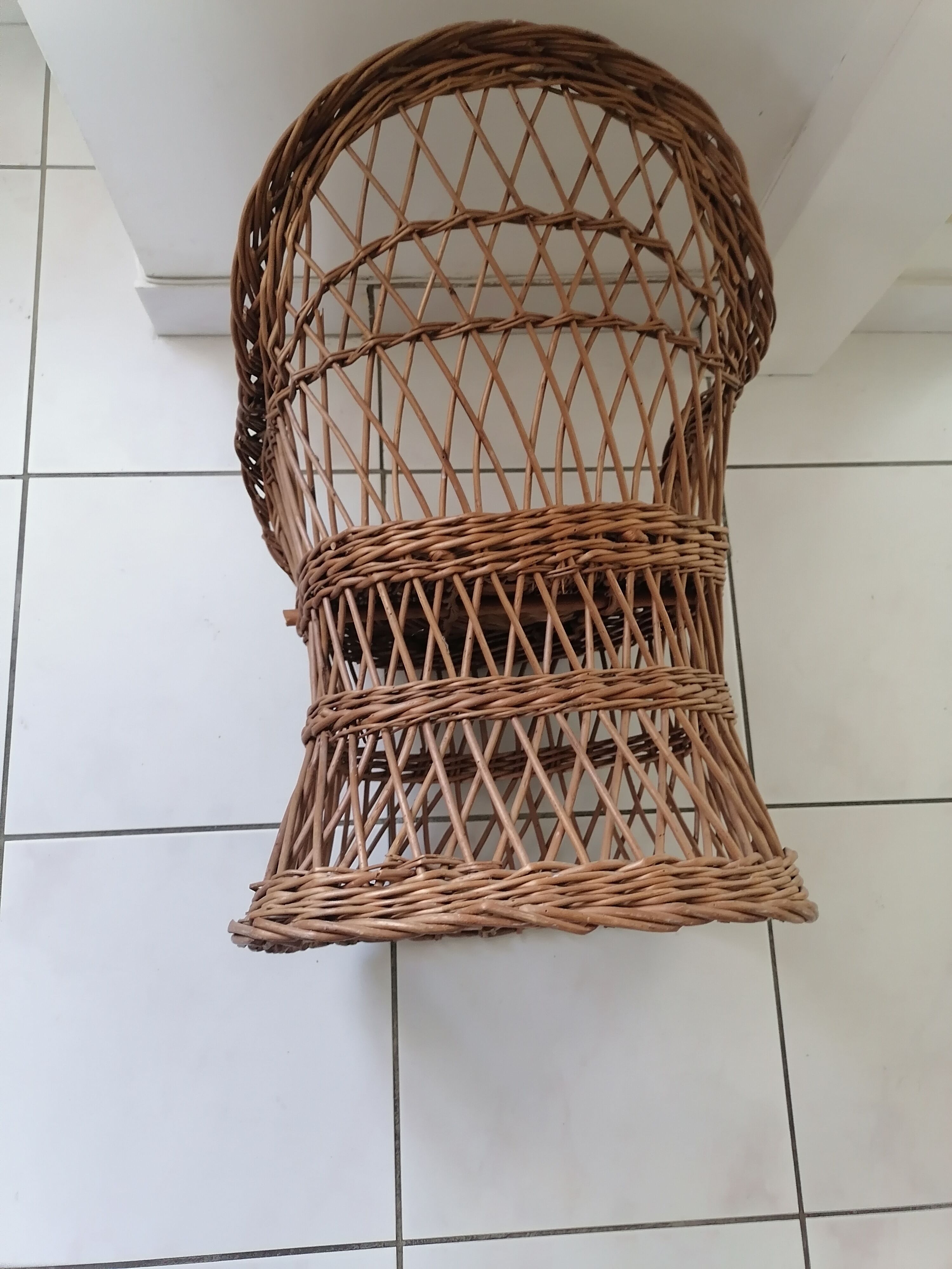 Fauteuil osier enfant 1960