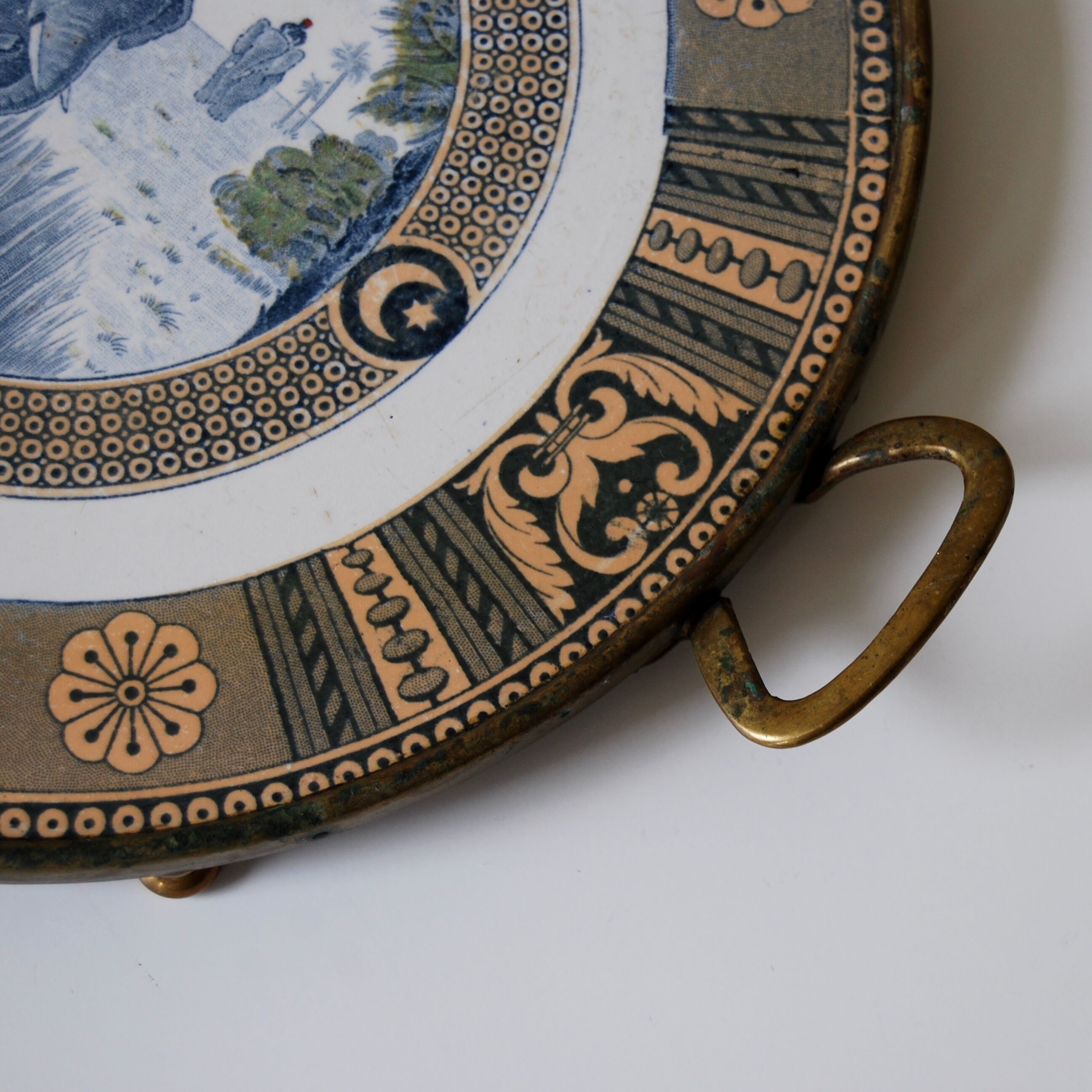 Ceramic and brass tray