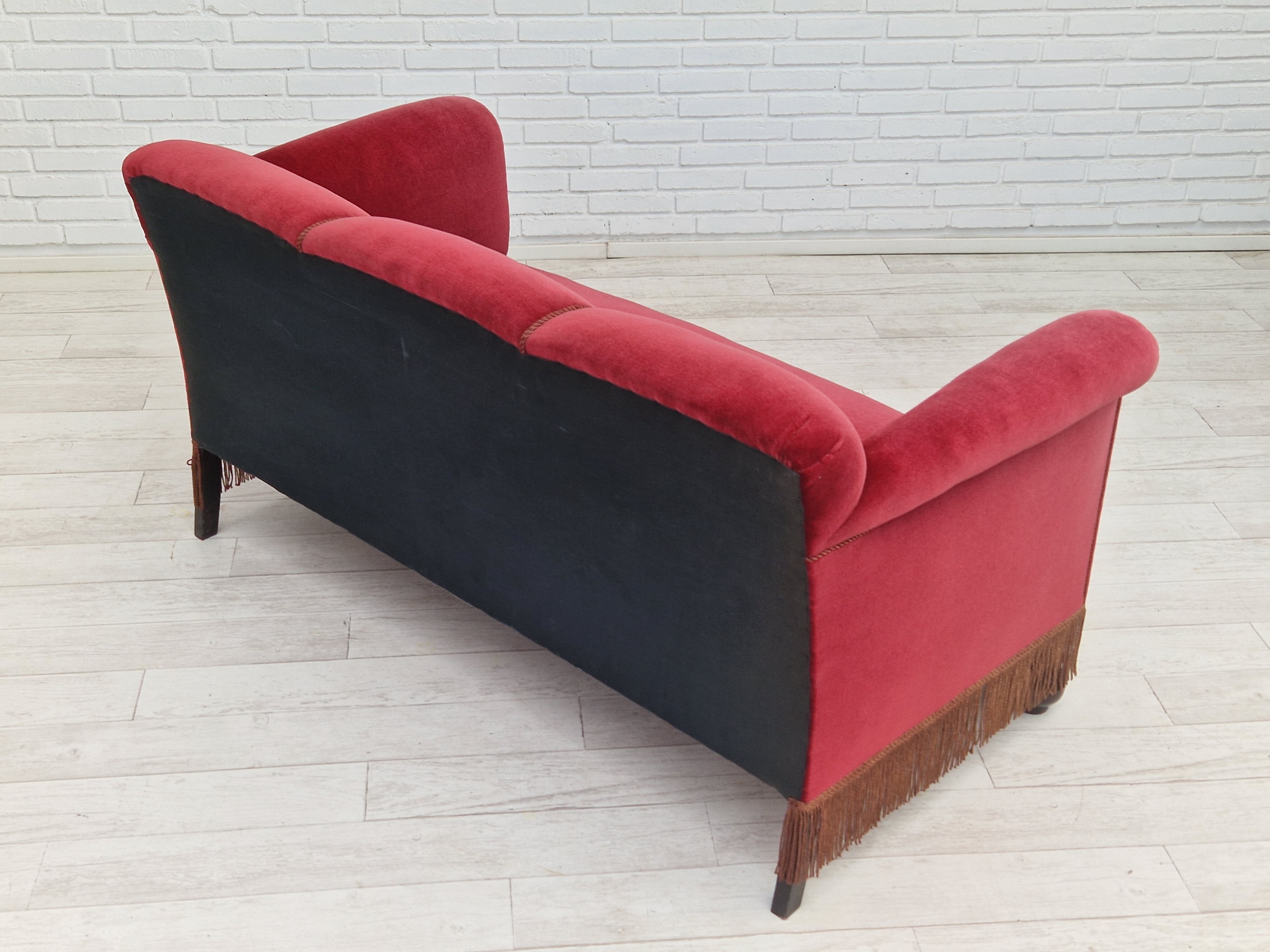 1960s, Danish vintage 2 seater sofa, velours