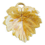 Small dish or pocket emptier 22 cm in barbotine leaf shape Sarreguemines