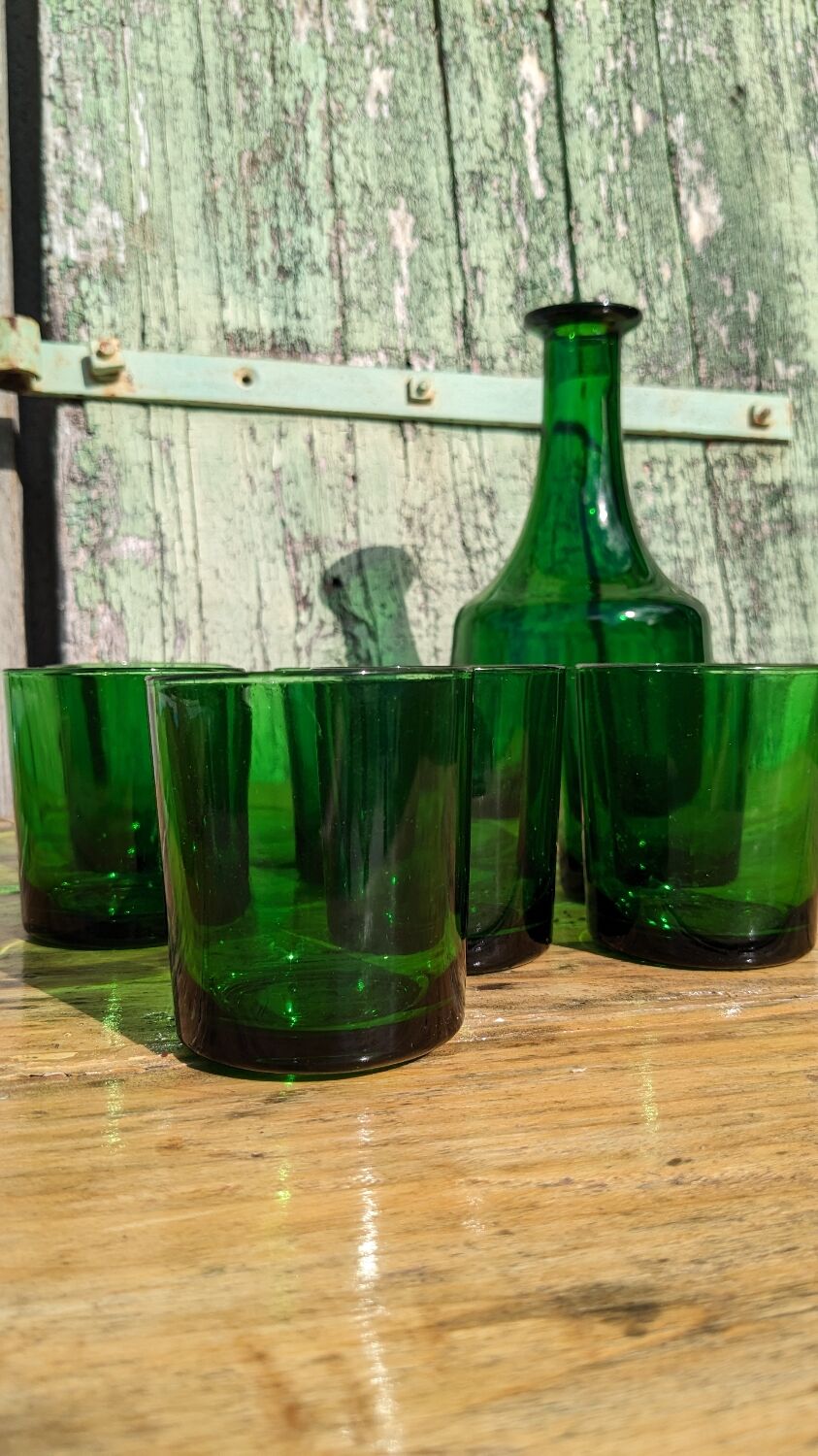 Vintage glass and carafe service