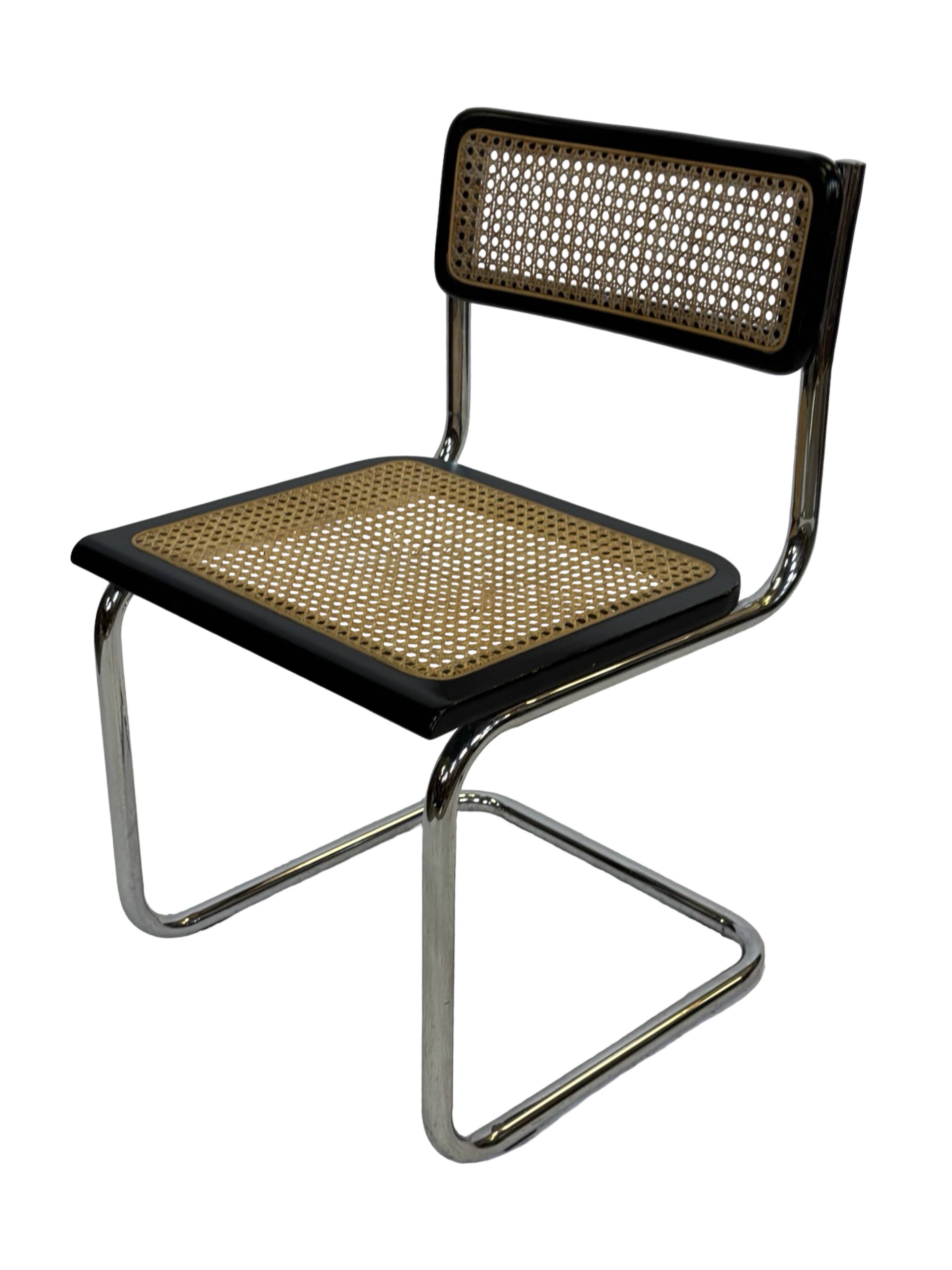 Vintage Cesca chair style b32 model in chrome and black