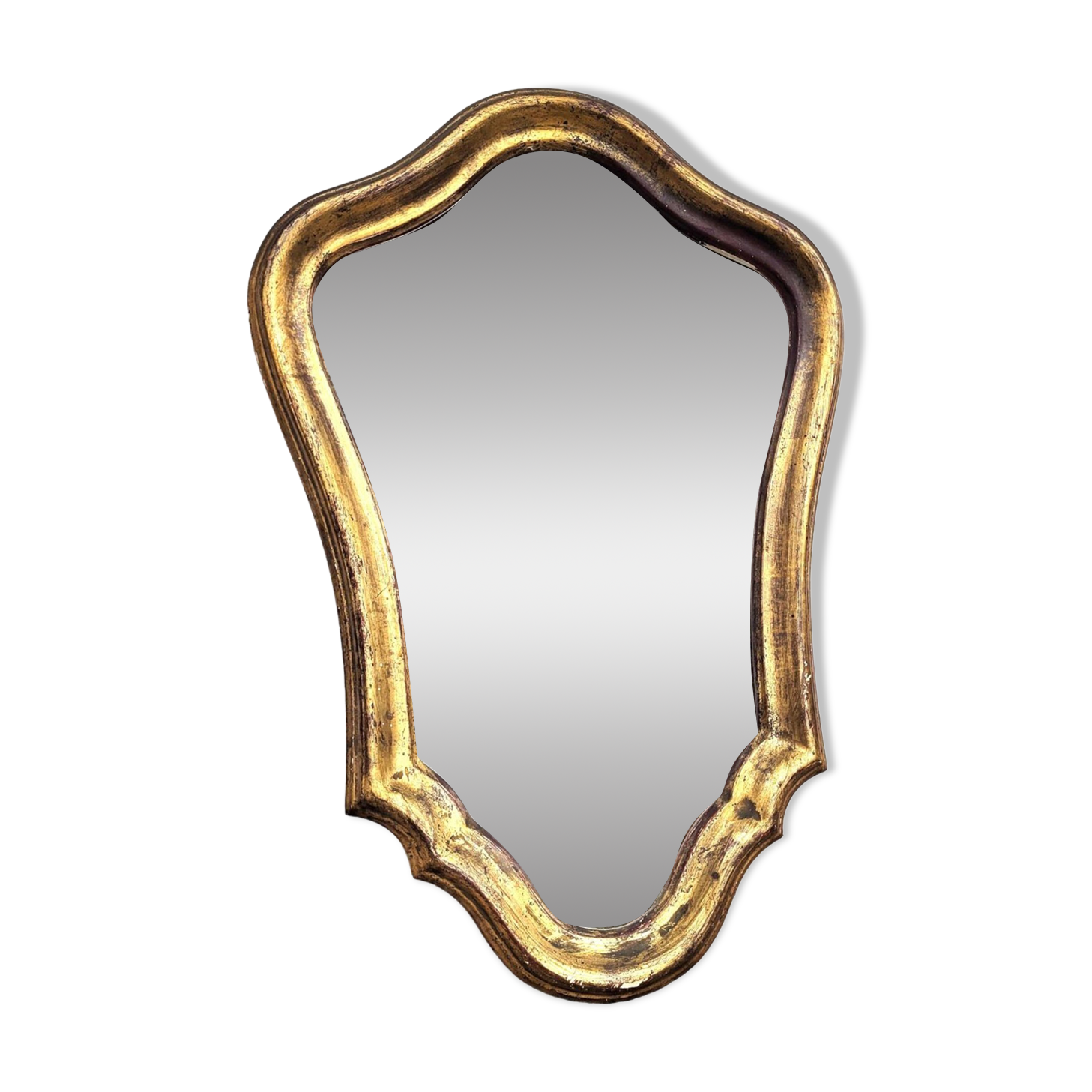 Small vintage animated golden mirror 28x40cm