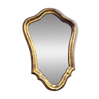 Small vintage animated golden mirror 28x40cm