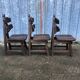 6 brutalist chairs in solid oak