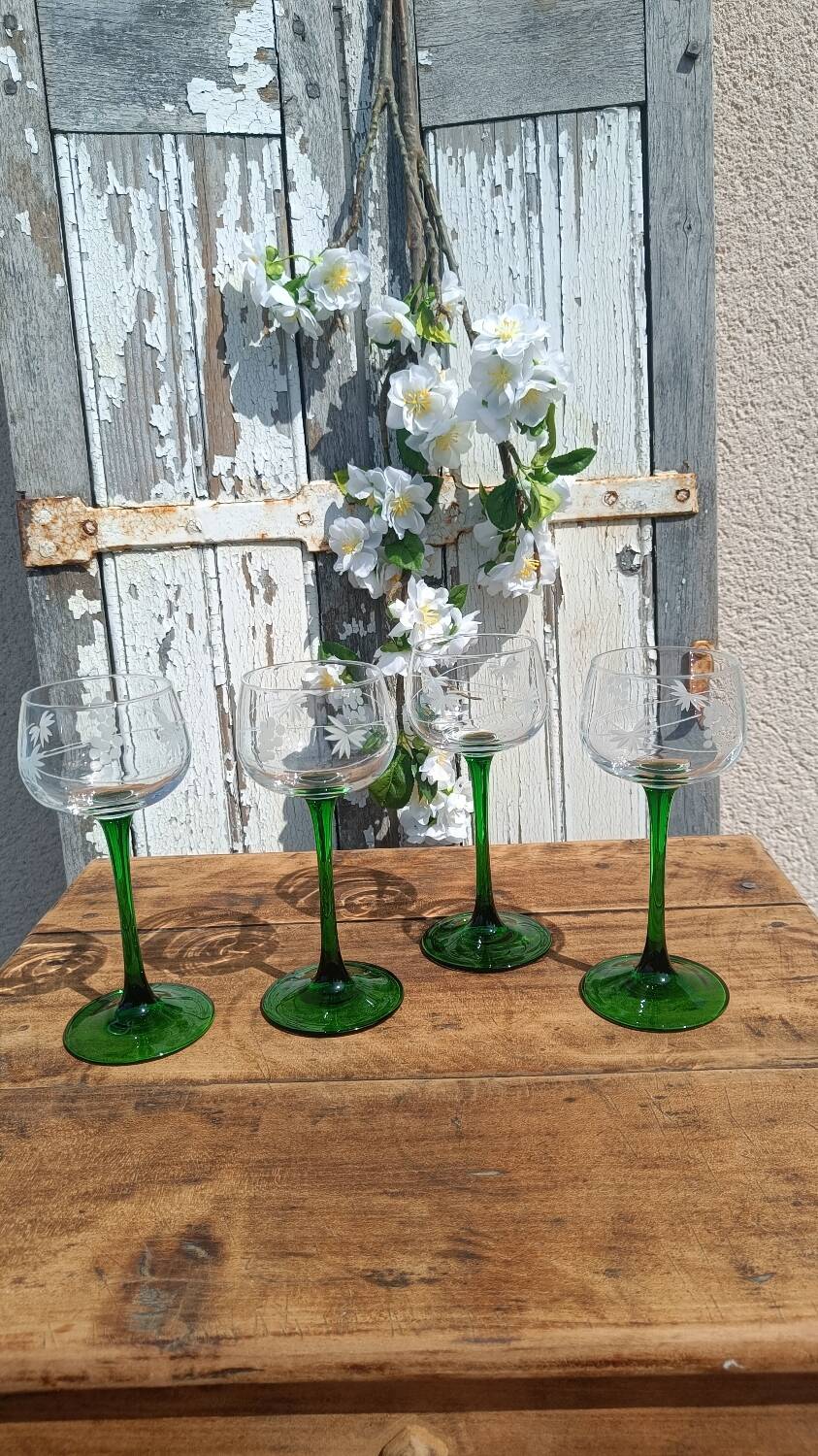 Antique engraved glasses from Alsace