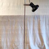 Floor lamp with 2 adjustable spotlights in chrome and black metal - 1960s/70s