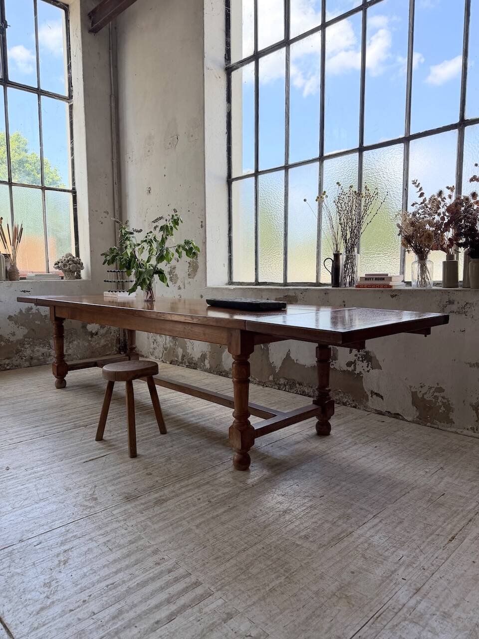 Table repas style drapière noyer 2m5/3m5 1900