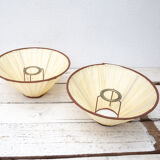 2 wall lamps art deco metal diamond base