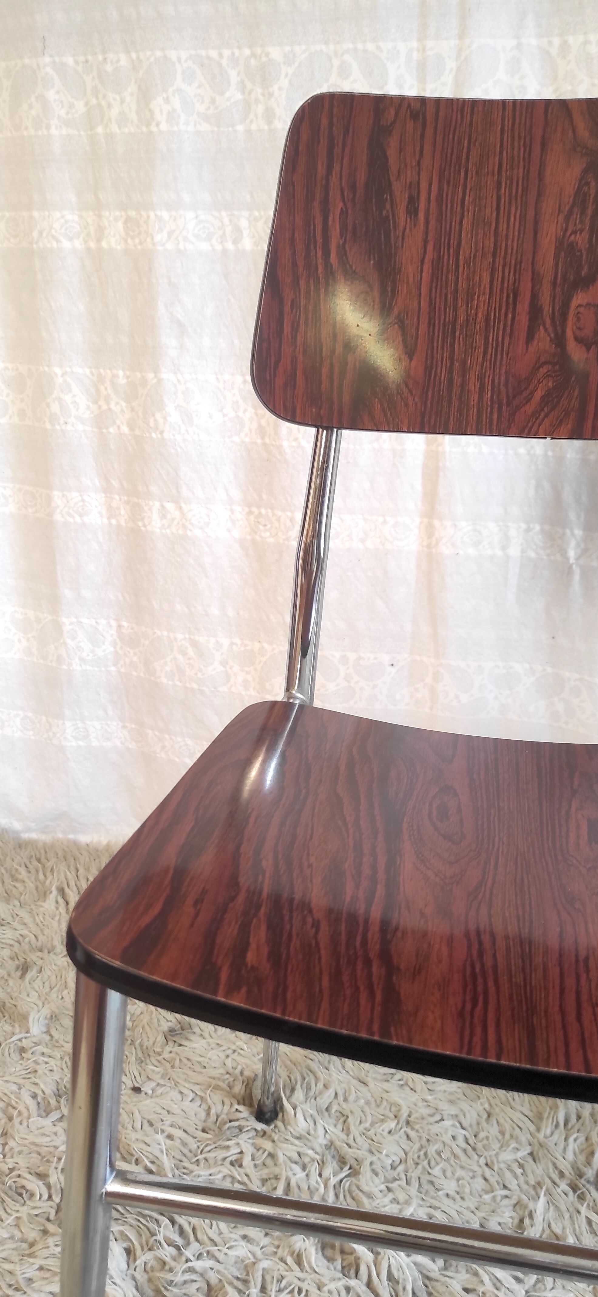 Duo de chaises formica imitation palissandre années 60