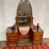 Hairdresser Art Deco styke from the early 20th century in mahogany with marquetry and mother-of-pear details