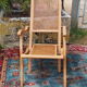 Fauteuil pliant canné en bois massif