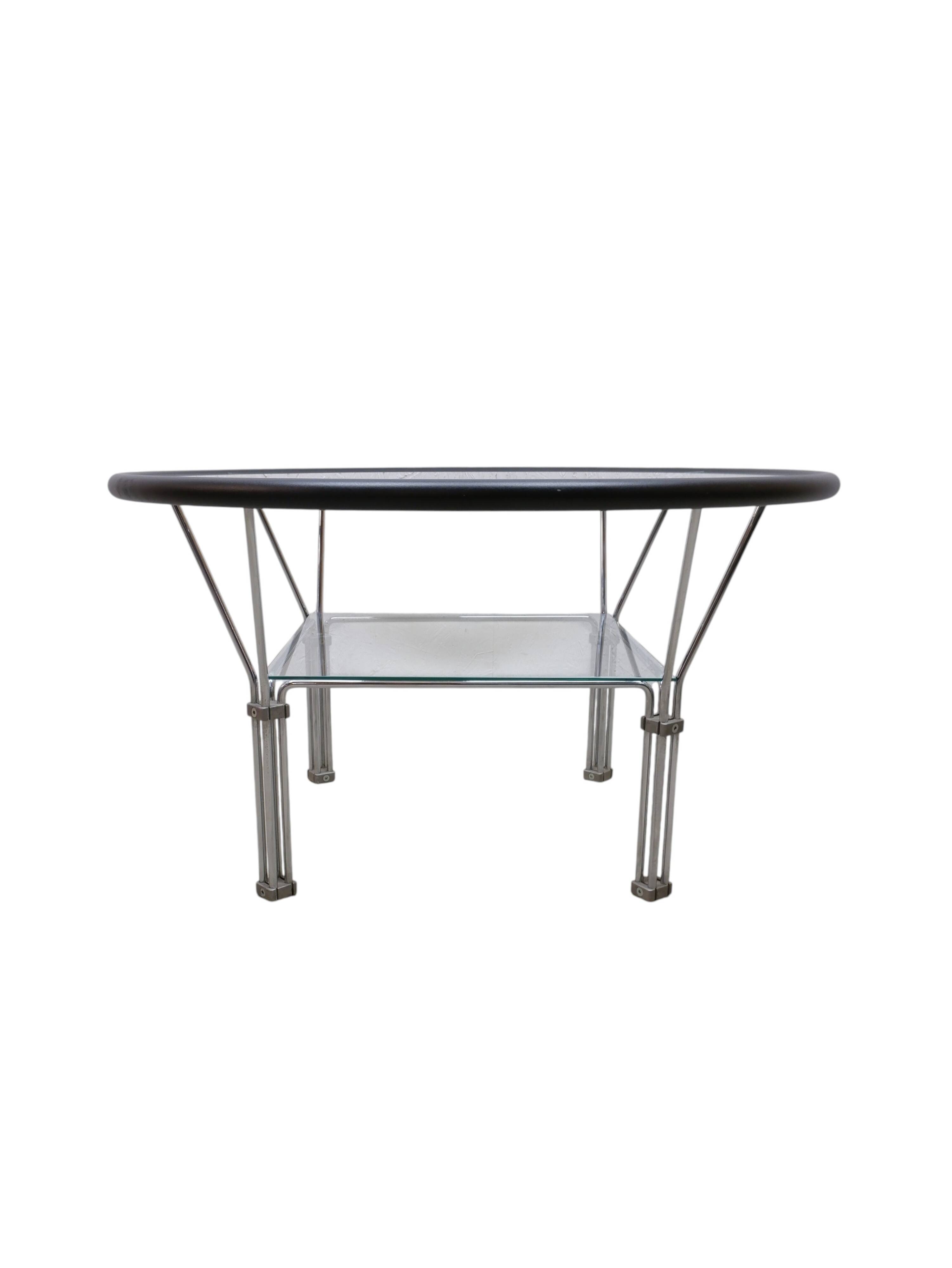 Table basse en verre industriel des années 1970