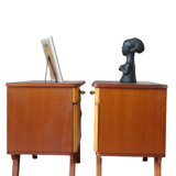 Paire de chevets vintage en bois pieds compas