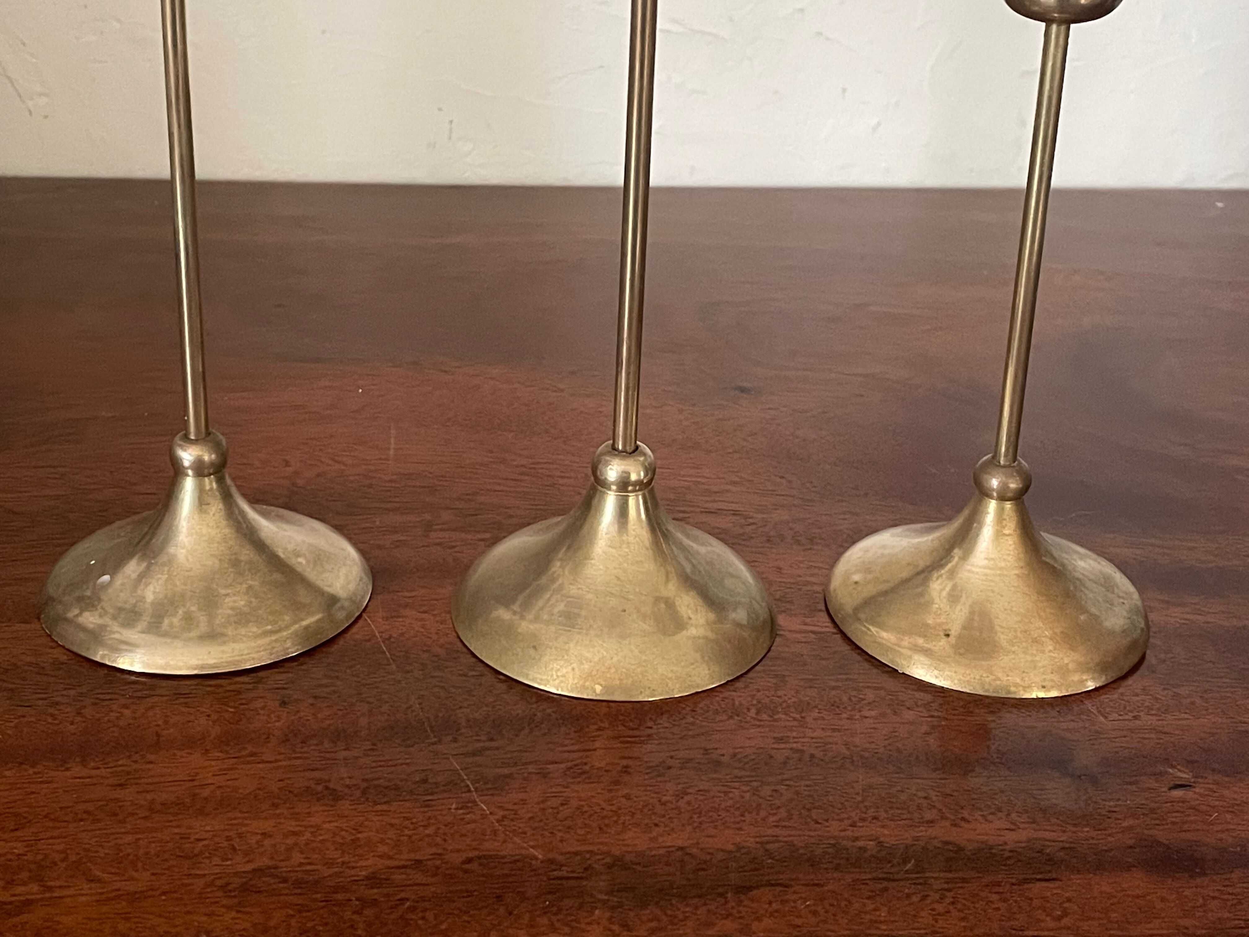 Scandinavian candlesticks in vintage brass