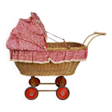 Vintage wicker doll pram cradle