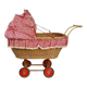 Vintage wicker doll pram cradle