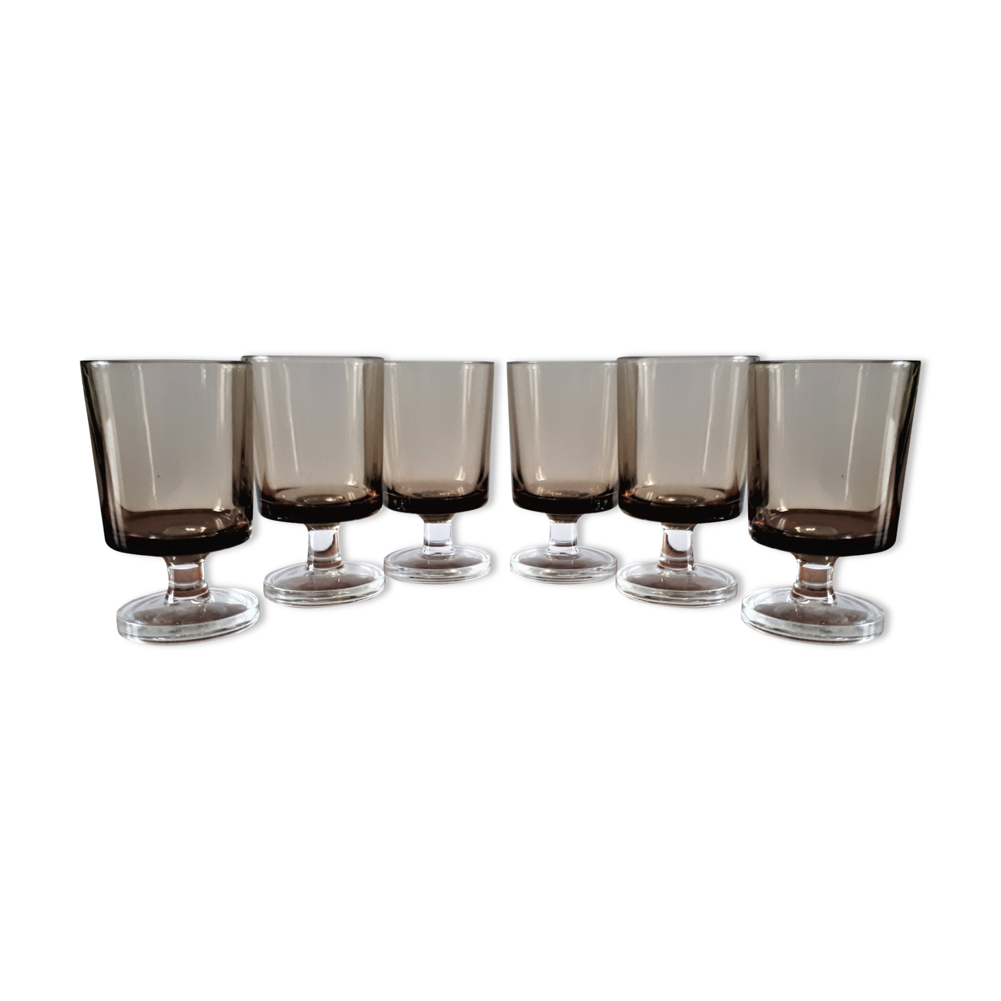 LUMINARC smoked glass liquor glasses
