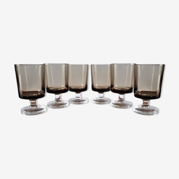 LUMINARC smoked glass liquor glasses