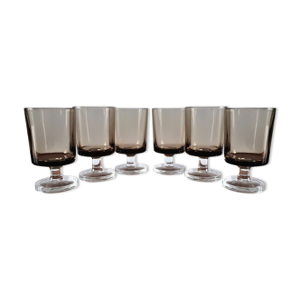 LUMINARC smoked glass liquor glasses