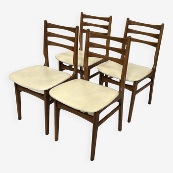 Vintage Set of 4 Dining Room Chair Teak Design 1960s