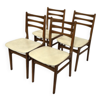Ensemble de 4 chaises de salle à manger vintage en teck, 1960