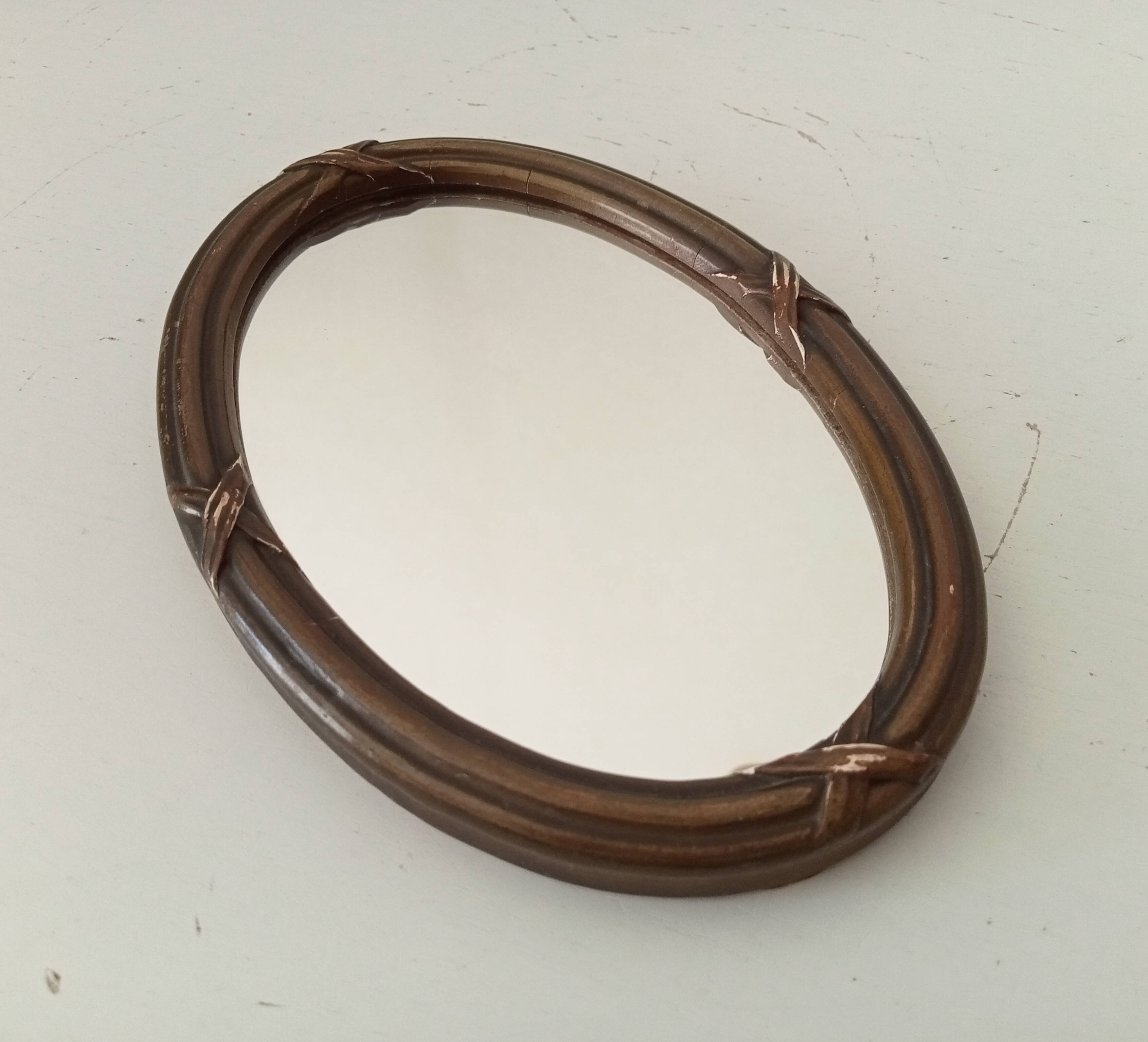 Vintage wooden mini mirror