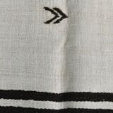 Beige & Black Striped Vintage Kilim Rug, 170x256 Cm