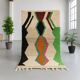 Handmade natural wool rug, size 100 x 200 cm