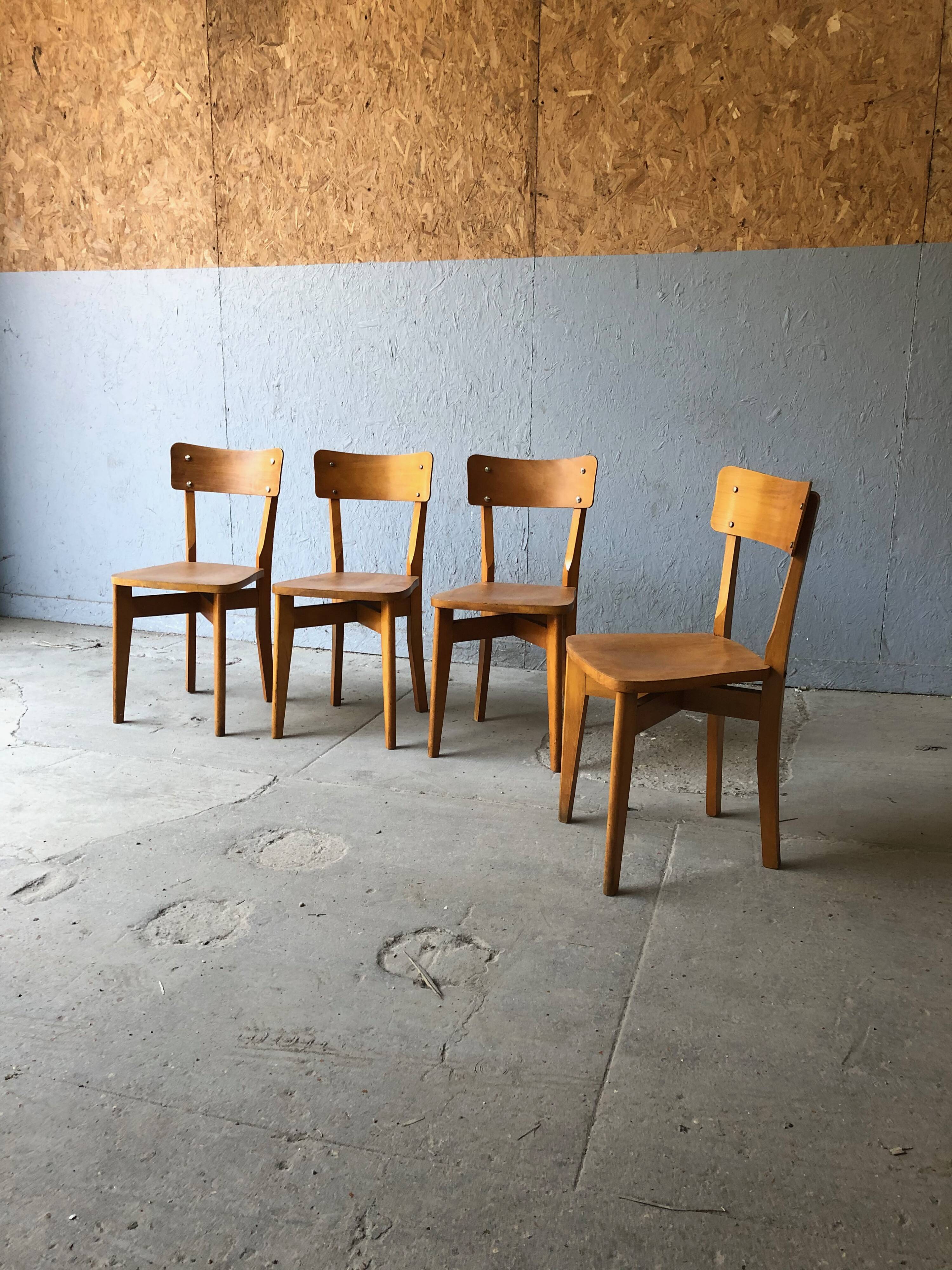 Set de 4 chaises bois Luterma