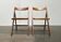 Mid-century wooden folding chair set with Viennese wicker seats, 1960s.