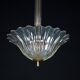 Art Deco Seguso pendant lamp in Clear Murano glass. Italy 1940s